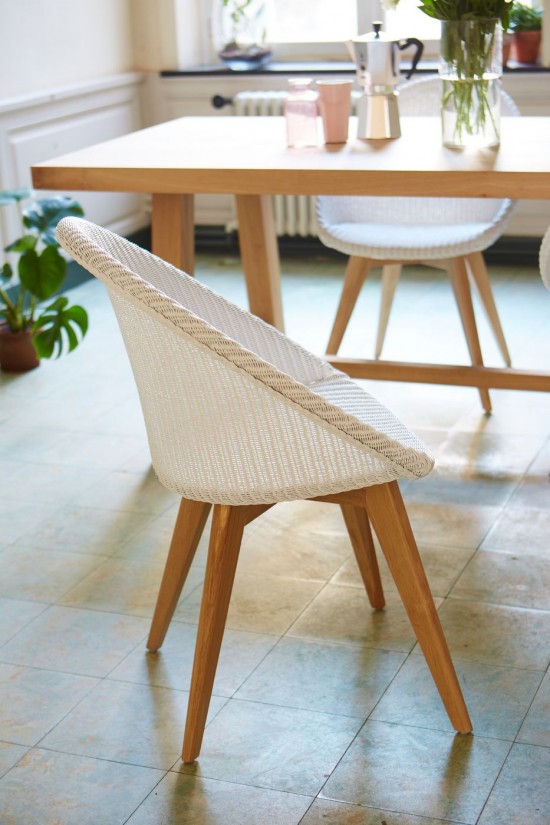Vincent Sheppard Joe chaises de repas Cadre en Bois Chêne naturel Lloyd Loom Neige.