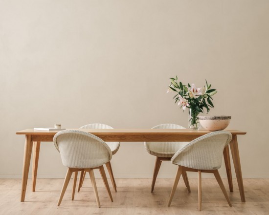 Vincent Sheppard JOE Chaise Joe Chaise Cadre en Bois Chêne naturel Lloyd Loom Blanc pur.