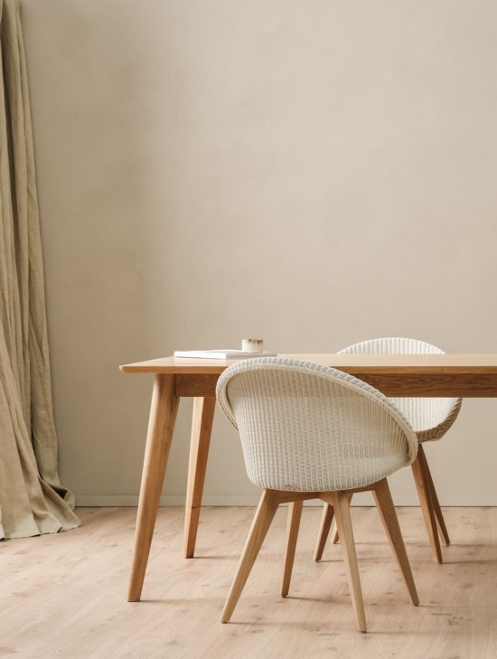 Vincent Sheppard Joe Stuhl Eiche Basis Joe Stuhl Rahmen aus Eiche Natur Holz Reines Weiß Lloyd Loom.