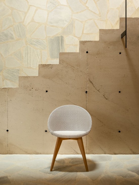 Vincent Sheppard JOE Esstischstuhl Joe Stuhl Rahmen aus Eiche Natur Holz Reines Weiß Lloyd Loom.