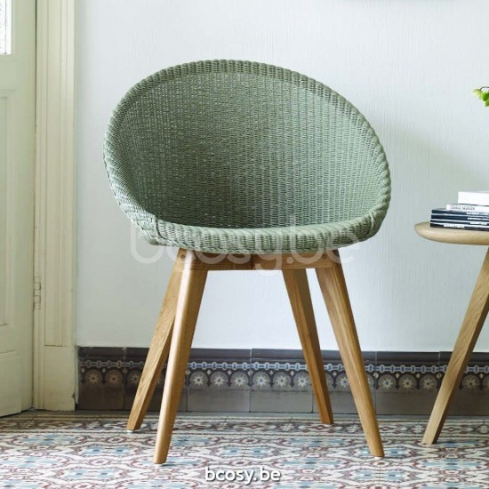 Vincent Sheppard Joe Dining Chair Natural Oak Wood frame Pebble Lloyd Loom.
