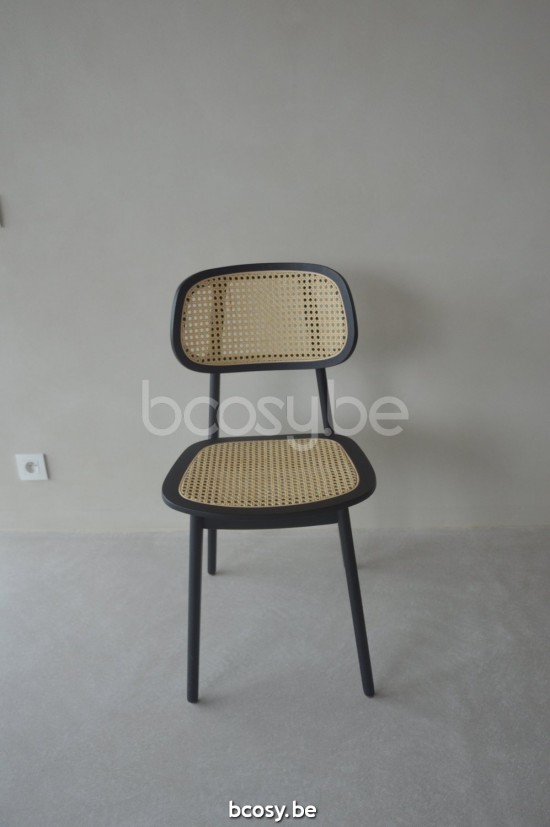 Vincent Sheppard Titus Stuhl Rahmen aus Schwarz gebeizt Eiche Korbgeflechtsitz.