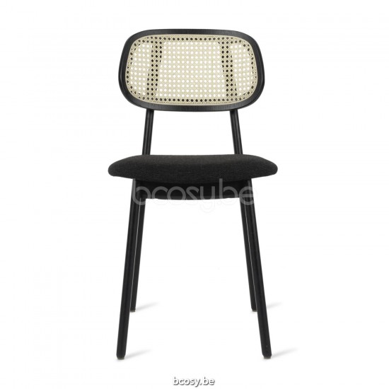 Vincent Sheppard Chaise Titus noir - cannage Titus Chaise Cadre en Chêne Noir teinté Bouclé Noir.