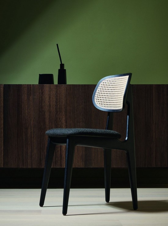 Vincent Sheppard Titus Chaise Cadre en Chêne Noir teinté Bouclé Noir.