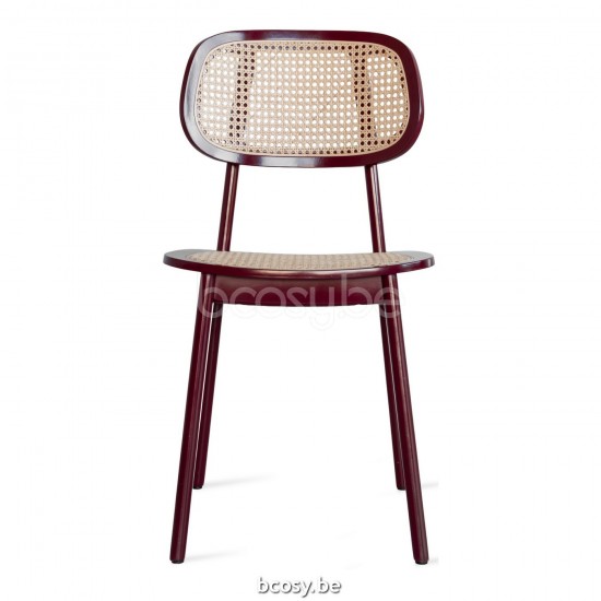 Vincent Sheppard Chaise Titus naturel Titus Chaise Cadre en Hêtre Rouge bourgogne Siège en osier.