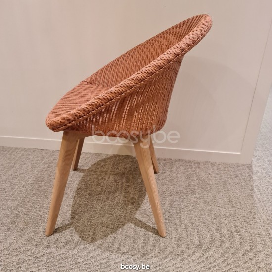 Vincent Sheppard Chaise Jack base chêne Jack Chaise Cadre en Bois Chêne naturel Lloyd Loom Dusty Corail.