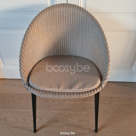 Vincent Sheppard Jack Stuhl Stahlsockel Jack Stuhl Rahmen aus Schwarz pulverbeschichtet Stahl X Nacré Lloyd Loom.