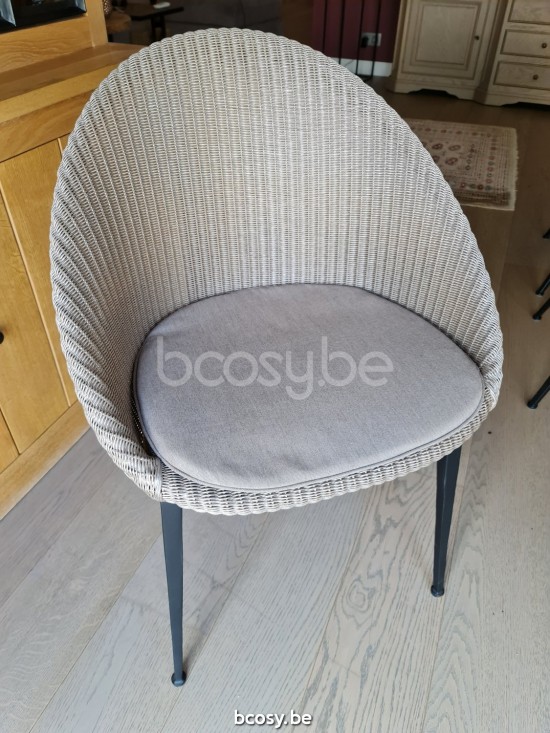 Vincent Sheppard Jack chaises de repas Cadre en Acier X Revêtement en poudre noir Lloyd Loom Nacré.