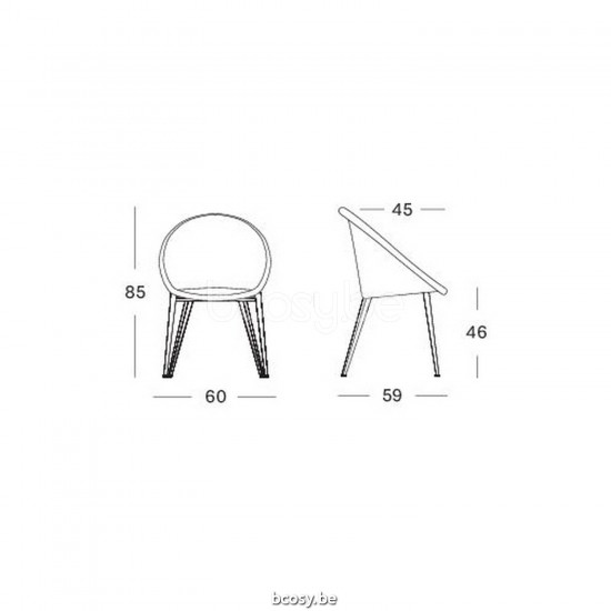 Vincent Sheppard Vincent Sheppard Jack Dining Chair Black Powder Coated Steel X frame Pebble Lloyd Loom.