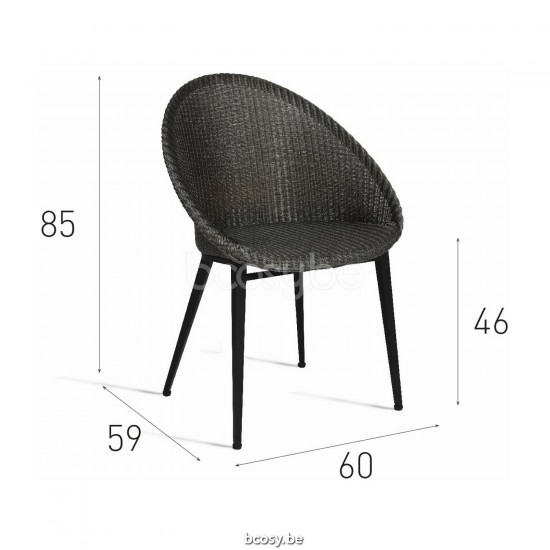Vincent Sheppard Vincent Sheppard Jack Dining Chair Black Powder Coated Steel X frame Oyster Lloyd Loom.