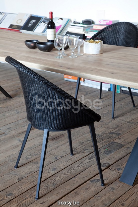 Vincent Sheppard Jack Stoel Zwart Gepoedercoat Stalen X frame Zwart Lloyd Loom.