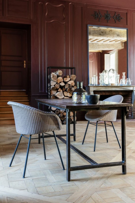 Vincent Sheppard Avril Chaise Cadre en Acier A Revêtement en poudre noir Lloyd Loom Nacré.