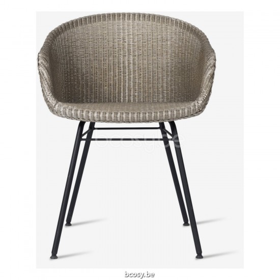 Vincent Sheppard Avril Stoel Zwart Gepoedercoat Stalen A frame Nacré Lloyd Loom.