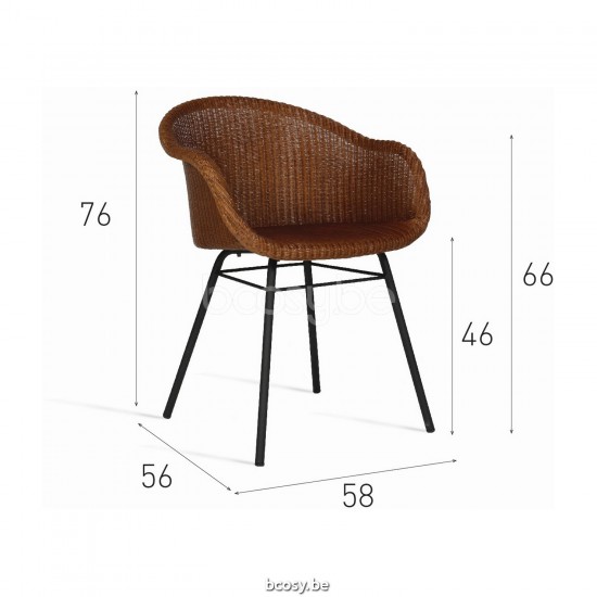 Vincent Sheppard Vincent Sheppard Avril Dining Chair Black Powder Coated Steel A frame Copper Lloyd Loom.