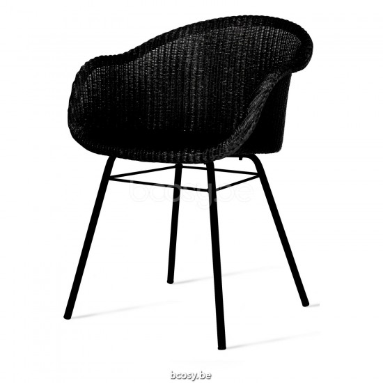 Vincent Sheppard Avril Stoel Zwart Gepoedercoat Stalen A frame Zwart Lloyd Loom.