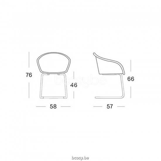Vincent Sheppard Vincent Sheppard Avril Dining Chair Black Powder Coated Steel Cantilever frame Nacré Lloyd Loom.