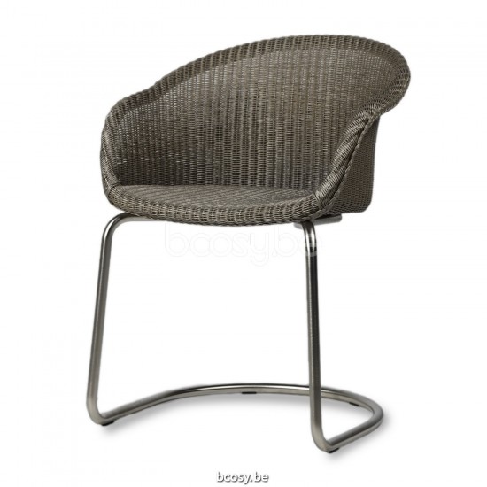 Vincent Sheppard Avril Chaise Cadre en Acier Cantilever Revêtement en poudre noir Lloyd Loom Nacré.