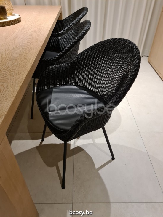Vincent Sheppard Avril sessel lehnstuhl lehnstuehle mit lehne Rahmen aus Schwarz pulverbeschichtet Stahl A Schwarz Lloyd Loom