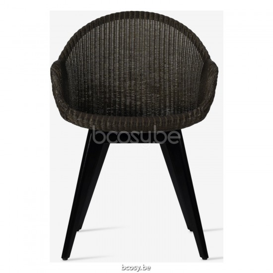 Vincent Sheppard Avril Chaise de salle à manger avec dossier haut Cadre en Bois dur teinté noir Lloyd Loom Noir.