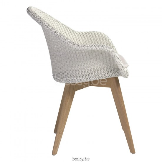 Vincent Sheppard AVRIL HB Chaise - Chêne Avril Chaise de salle à manger avec dossier haut cadre en Bois Chêne naturel Lloyd Loom Blanc cassé.