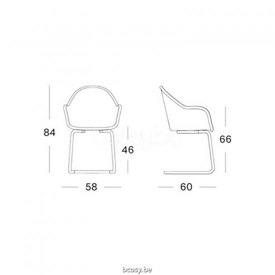 Vincent Sheppard Vincent Sheppard Avril High Back Dining Chair Black Powder Coated Steel Cantilever frame Black Lloyd Loom.