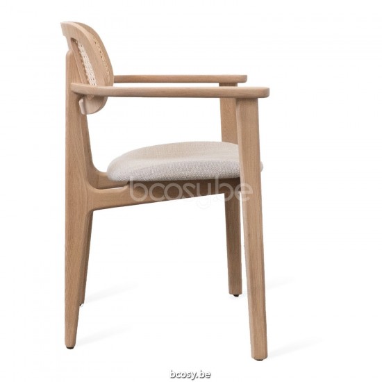 Vincent Sheppard Titus Fauteuil cadre en Chêne Vernis naturel Bouclé Chêne Blanc Lime.