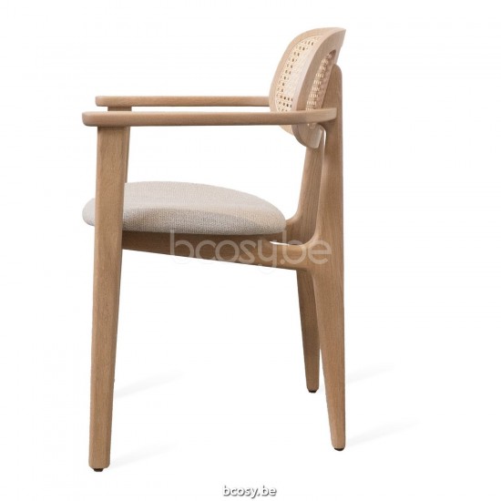 Vincent Sheppard Titus Fauteuil cadre en Chêne Vernis naturel Bouclé Chêne Blanc Lime.