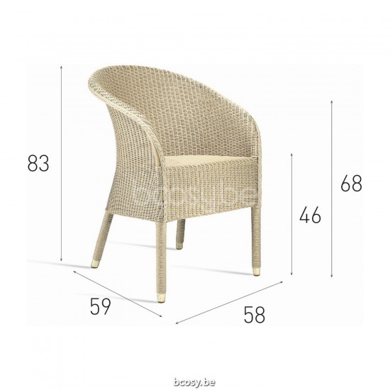 Vincent Sheppard Vincent Sheppard Chester Dining Chair Broken White Lloyd Loom.