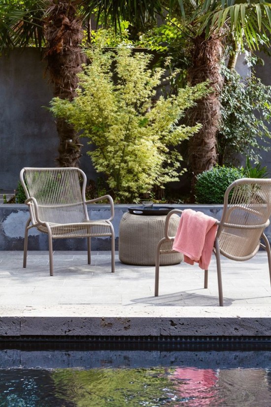 Vincent Sheppard Otto Pouf Cordon Crocheté Taupe Polypropylène.