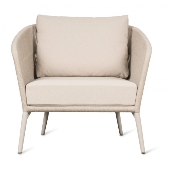 Vincent Sheppard Akari Fauteuil de repos Cadre en Aluminium Blanc dune Corde Flax Polypropylène.