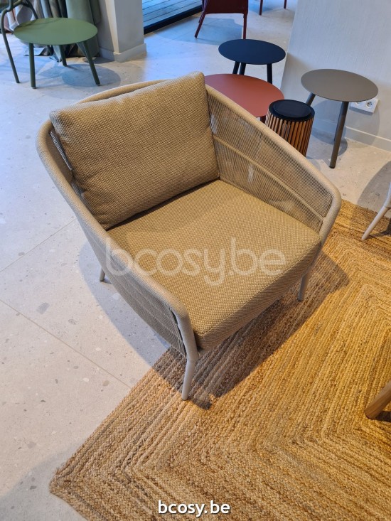 Vincent Sheppard Akari Loungesets 1zit Dune White Aluminium frame Flax Touw Polypropyleen.