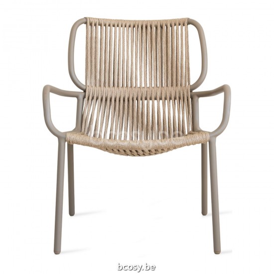 Vincent Sheppard Ribbon Fauteuil de repos Cadre en Aluminium Taupe Corde Couleur sable Polypropylène.