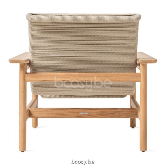 Vincent Sheppard Tomus Lounge Stuhl Rahmen aus Unbehandeltes Teakholz Flachs Seil Polypropylen.