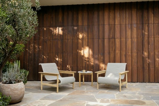 Vincent Sheppard Tomus Lounge Stuhl Rahmen aus Unbehandeltes Teakholz Flachs Seil Polypropylen.