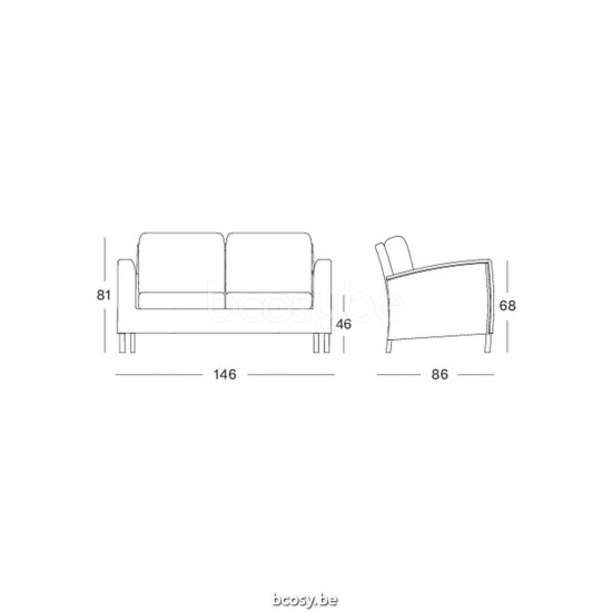 Vincent Sheppard Vincent Sheppard Safi Lounge Sofa 2s Old Lace Wicker Polyethylene.
