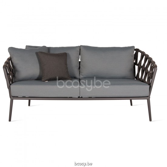 Vincent Sheppard Leo Gartenloungegarnitur Gartencouch Loungegruppe Rahmen aus Lava Aluminium Lava Seil Acryl.