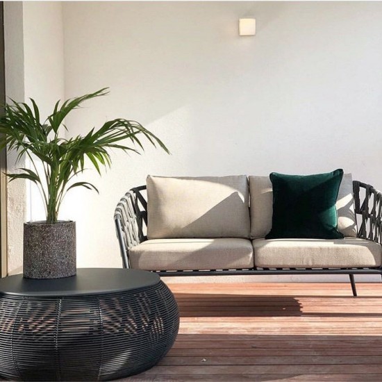 Vincent Sheppard Canapé Leo Leo Canapé de salon Cadre en Aluminium Lave Corde Lave Acrylique.