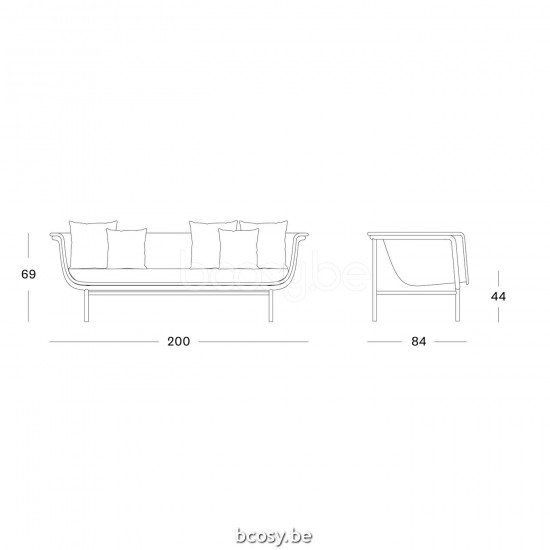 Vincent Sheppard Vincent Sheppard Wicked Lounge Sofa 3s Terracotta Aluminium frame Natural Wicker Polyethylene.