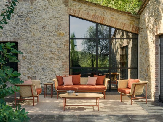 Vincent Sheppard Canapé Wicked naturel Wicked Canapé lounge 3s Cadre en Aluminium Terre cuite Tressage Naturel Polyéthylène.