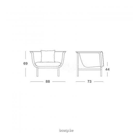 Vincent Sheppard Wicked Lounge Chair White Aluminium frame Natural Wicker Polyethylene.