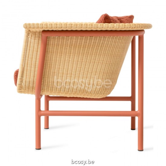 Vincent Sheppard Wicked Fauteuil de repos Cadre en Aluminium Terre cuite Tressage Naturel Polyéthylène.