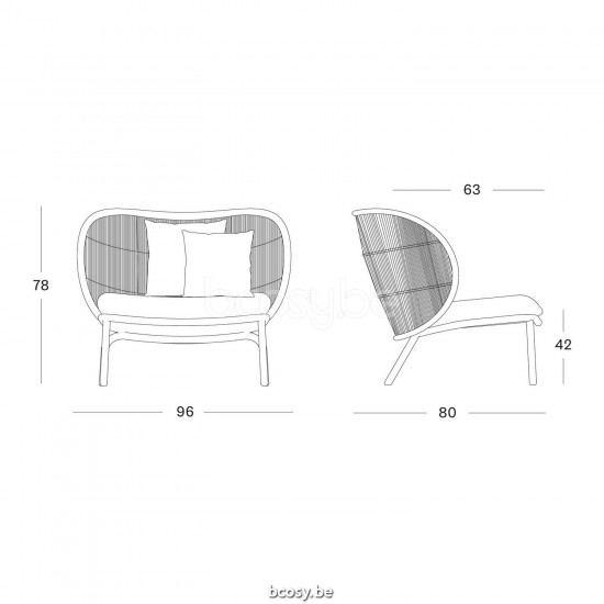 Vincent Sheppard Vincent Sheppard Kodo Lounge Chair Fossil Grey Aluminium frame Fossil Grey Rope Polypropylene.