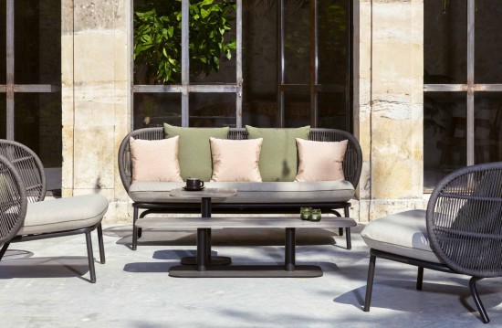 Vincent Sheppard Kodo Lounge Sofa Fossil Grey Aluminium frame.