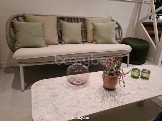 Vincent Sheppard Kodo Gartenloungegarnitur Gartencouch Loungegruppe Rahmen aus Dune Weiß Aluminium Dune Weiß Seil Polypropyle