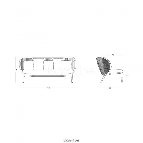 Vincent Sheppard Vincent Sheppard Kodo Lounge Sofa Dune White Aluminium frame Dune White Rope Polypropylene.