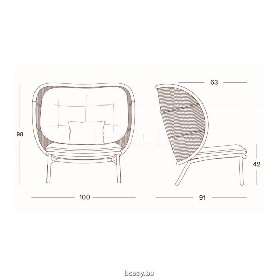 Vincent Sheppard Vincent Sheppard Kodo Cocoon Dune White Aluminium frame Dune White Rope Polypropylene.