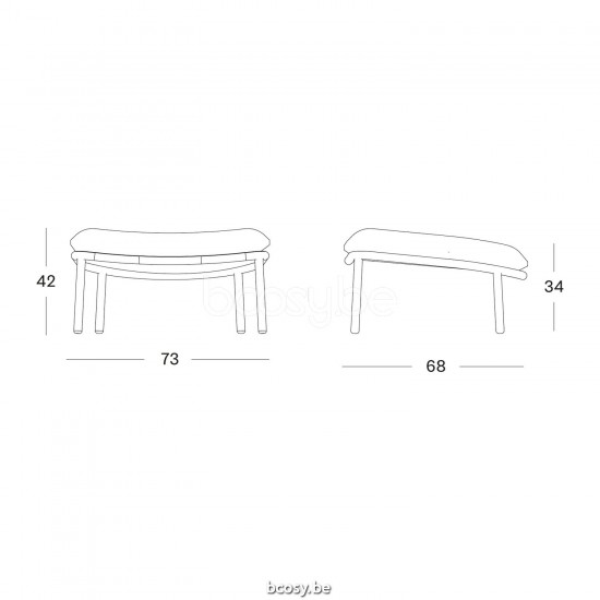 Vincent Sheppard Vincent Sheppard Kodo Footrest Fossil Grey Aluminium frame.