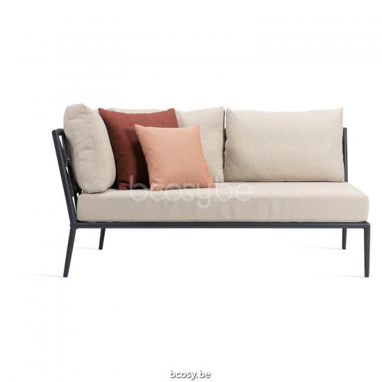 Vincent Sheppard Leo Modulaire hoek rechts Lava Aluminium frame Lava Touw Acryl.