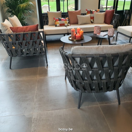 Vincent Sheppard Leo gartenhockers aussenpuffs Rahmen aus Lava Aluminium Lava Seil Acryl.