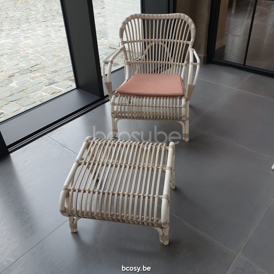 Vincent Sheppard Lucy Repose-pieds Cordon en osier Blanc cassé Polyéthylène.